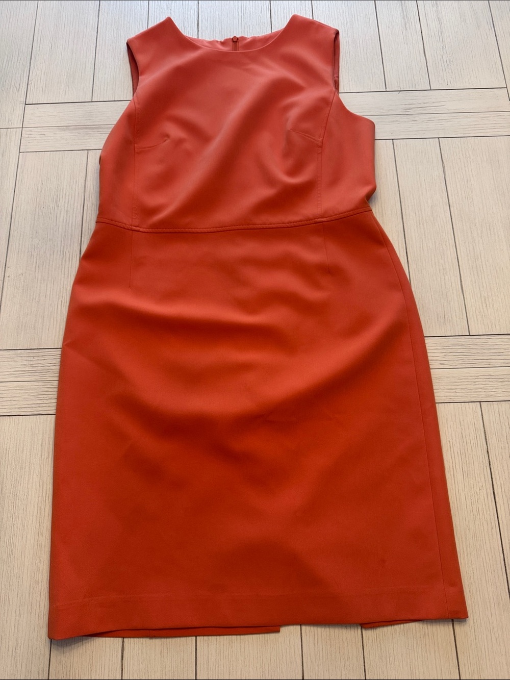 Anne Klein Sleeveless Carrot Orange Sheath Dress Size 12 SoHo Chic
